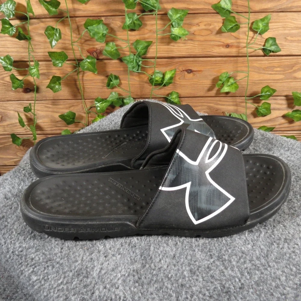 Under Armour Ansa Fixed‎ Men's Size 11 Black Synthetic Slide Sandals Comfort